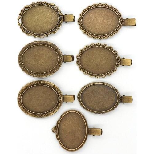 30X40mmDIY Headscarf Clip Decorative Clip Time Stone Hair Clip Base Support Scarf Hairpin Ornament Accessories 4pcs