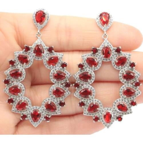 57x21mm Gorgeous Created Long Big Golden Citrine Cubic Zircon For Womans Bride Jewelry Silver Pendant