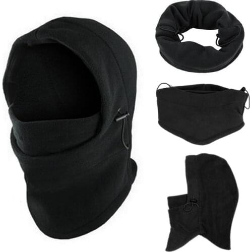 6 in1 Neck Balaclava Winter Face Hat Fleece Hood Ski Mask Warm Helmet Outdoor face protection protective hood
