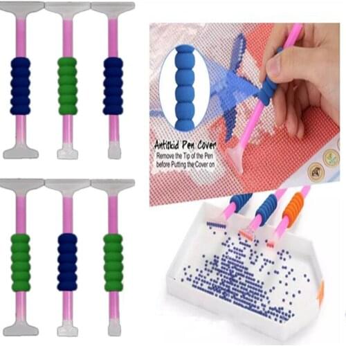 Diamond Painting Accessories Diamond Embroidery Pen Cover Tools Sponge Rhinestone Mosaic Point Pen Painting Tools 10Pcs Kits