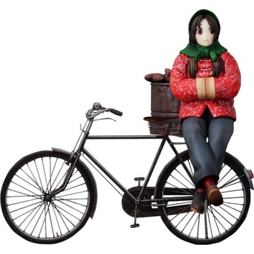 13Cm Anime Action Figure The Outcast Feng Baobao Sells Sweet Potatoes Bicycle Kawaii Pvc Hand-Made Collection Model Toys