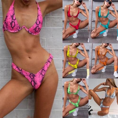 New Sexy V-bar Underwired Bra Push Up Bikini Women Swimwear Female Swimsuit Two-pieces Set V wire Bather Bathing Suit Swim SW32