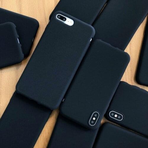 Black Matte Phone Case For Xiaomi Mi 6 8 9 se note 3 10 11 Mi a1 a2 a3 mia1 mia2 mia3 lite pocophone F1 Silicone TPU Back Cover