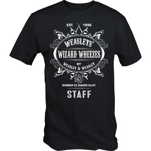 Mens Punk Tee Shirt Weasleys Wizard Wheezes Classic T Shirt Faddish Fashion Print Tops T Shirt Man