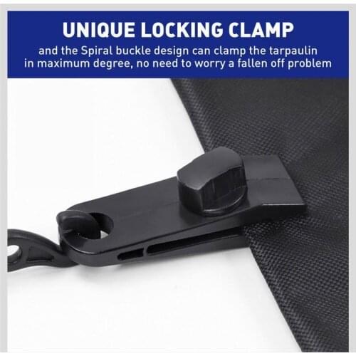 10Pcs Fixed Plastic Clip For Outdoor Tent Hook Plastic Set Survival Grommet Buckle Fixed Outdoor Mini Black Plastic Clip Tools