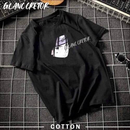 Harajuku Sai t shirt men Summer japanese anime funny print T Shirt boy short sleeve with Black color Top Tees