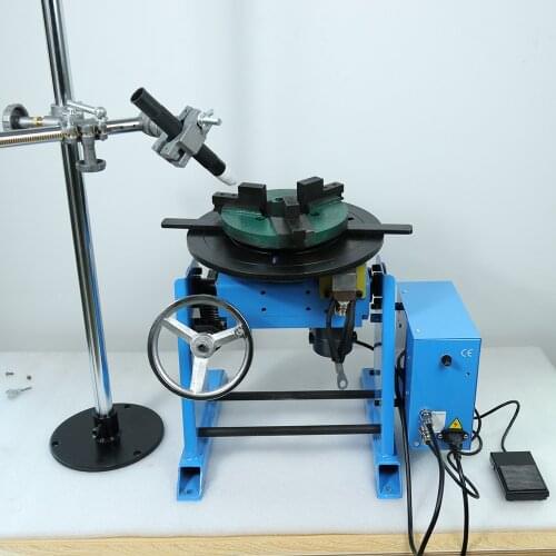 HD-50 50KG welding positioner welding turntable with lathe chuck WP200 and torch holder