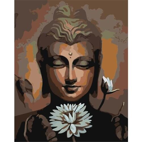 Buddha Statue Illustration DIY 11CT Embroidery Cross Stitch Kits Craft Needlework Set Cotton Thread Printed Wholesale