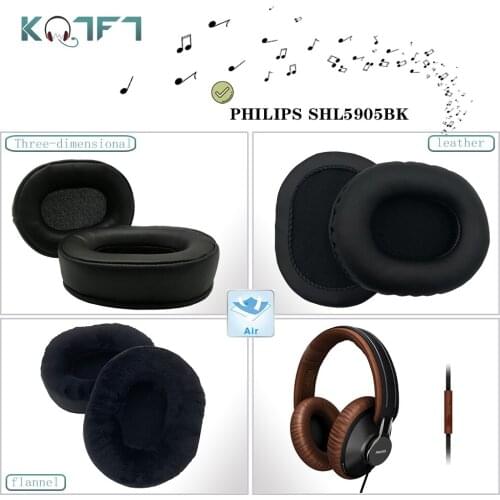 KQTFT 1 Pair of Velvet leather Replacement EarPads for PHILIPS SHL5905BK Headset Earmuff Cover Cushion Cups
