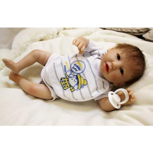 DollMai20" 50cm reborn baby boy dolls silicone newborn babies for children gift bebe real reborn bonecas brinquedos menino