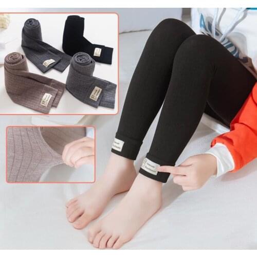 Double Needle Patchwork Letters Cotton Leggings for Girls Spring Autumn Knitting Warm Thick Leggings for Children Legging Infant