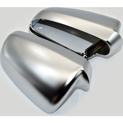 Matt Chrome Side Wing Mirror Cover Shell Cap Housing Cover Case Set For Audi A4 S4 B6 B7 L+R Set Replacement