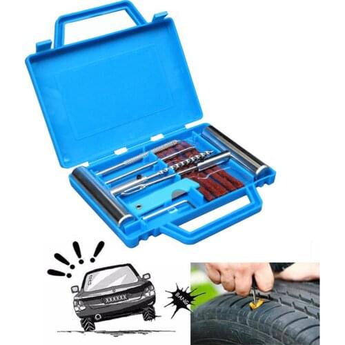 Auto Tire Repair Set Puncture Repair Tools Car Van Motorcycle Bike Emergency Heavy Duty Tubeless Tire Repair Kit Rivet Tool Set