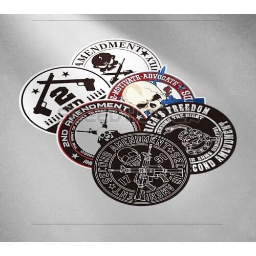 2nd Amendment Stickers Americas Constitutional Homeland Security USA Car Decals Gun Skull Motorcycle Vinyl For Laptop Vans