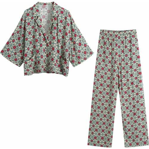 Za New Summer Women Retro Floral Print Simple Style Loose Short Sleeve Short Shirt And Casual Chic Pants XITIMEAO