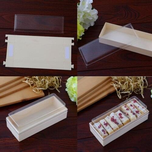 2019 New 200pcs Wood transparent open-top toast box sandwich cake box square cookie box