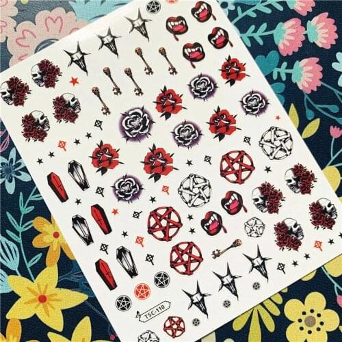 Newest TSC series TSC-110-122 Cartoon character 3d nail art stickers decal template diy nail tool decoration