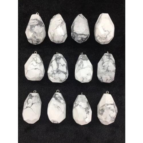 Wholesale 5pcs/pack Faceted Crazy Agates Cream Carnelian Bead Pendant,Natural Stone Pendant fit Jewelry