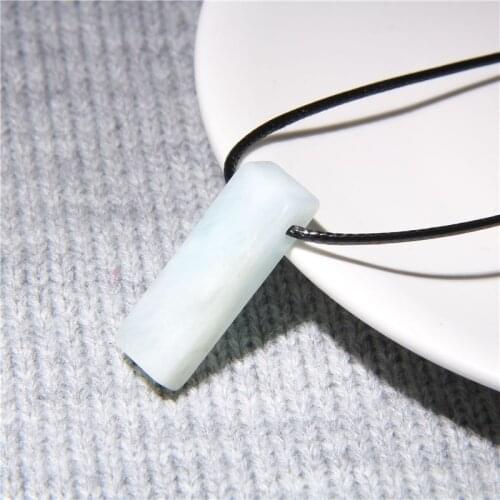 Natural Aquamarines Quartz Slice Point Bead Necklac Woman Jewelry Gem Stone Pendant Collar Fashion Simple Style Couple Love Gift