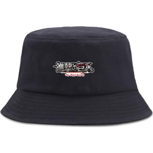 Women Men Panama Bucket Cap Anime Attack on Titan Bucket Hat Fashion Harajuku Hip Hop Sunscreen Sun Cap Fishing Hat