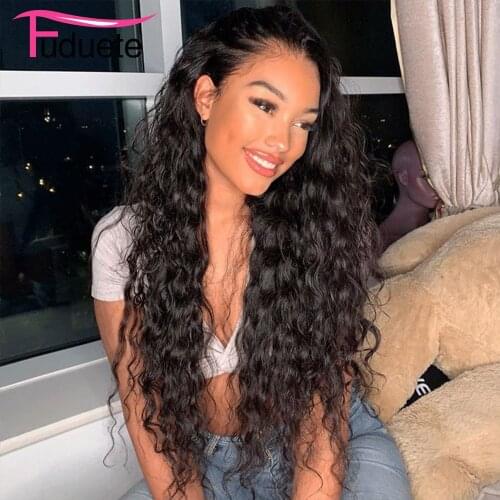 Water Wave Lace Front Wig 180 Density 360 Lace Fontal Wig Brazilian 13x6 Lace Front Human Hair Wigs For black Women Remy Fuduete