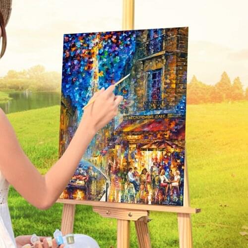 Paris - Recruitement Cafe DIY Paint By Numbers Complete Kit Acrylic Paints 40*50 Oil Painting Loft Wall Picture Drawing