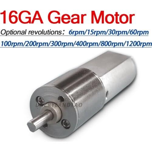 16GA Gear motor DC12V 6RPM/10RPM/15RPM/30RPM/60RPM/100RPM/200RPM/300RPM/400RPM/600RPM/800RPM/1200RPM MIcro Gear Box Motor