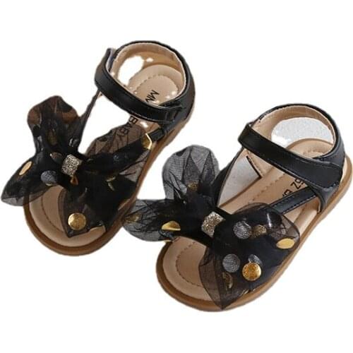 Bekamille Summer Children Shoes Fashion Pearl Bow Girls Sandals Kids Shoes For Girls Sandals Princess Shoes Flat Heel