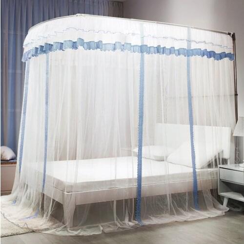 Telescopic mosquito net u-shaped household 1.8m bed princess wind 1.5m bed with bracket 2m encrypted thickened summer shield