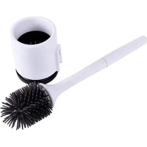 Silicone Toilet Brush Floor-standing Wall-mounted Base Cleaning Brush For Toilet WC Bathroom Accessories Set household items