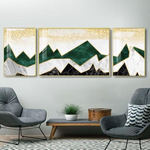 Modern Abstract Canvas Poster Golden Green Wall Art Painting Nordic Posters and Prints Wall Pictures for Living Room Home Decor