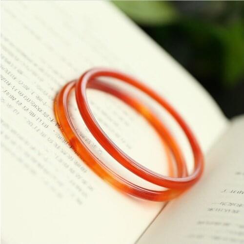 Super fine natural red agate chalcedony bracelet Iced jade bracelet female agate classical elegant multi-ring bracelet Ab01
