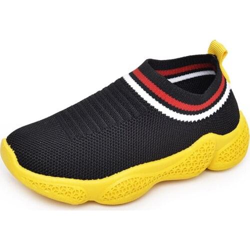 2019 spring childrens leisure sports boys and girls mesh breathable flying woven childrens shoes socks shoes