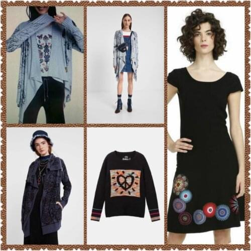 DESIGUAL 2019 A variety of Spanish Deg home printed knitted cardigans sweater dress