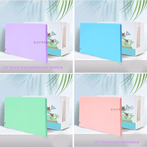 Protective Housing Case Front Cover for Switch TV Dock Faceplate Solid Color TV Dock Station Replacement Shell for NintendSwitch