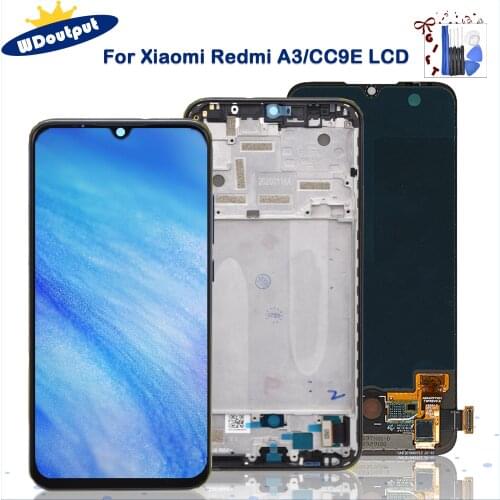 Super AMOLED For Xiaomi MI CC9E LCD Display Touch Screen Digitizer For Xiaomi Mi A3 LCD M1906F9SH Replacement Parts With Frame
