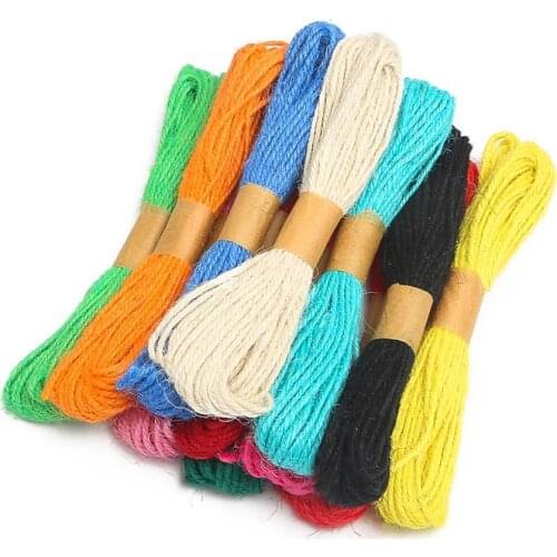 10M/Pc 12Pcs Natural 2mm width Natural Jute Twine Rustic Tags Wrap Crafts Twisted Rope String Cord Events Party Wedding Decorat
