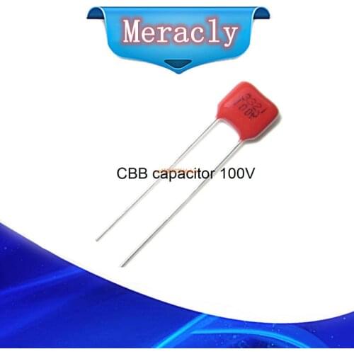10pcs 0.82NF 821j 1NF 102J 6.8NF 682J 3.3NF 332J 3.9NF 392J 4.7NF 472J 100V P5MM 5MM pitch DIP CBB Polypropylene film capacitor