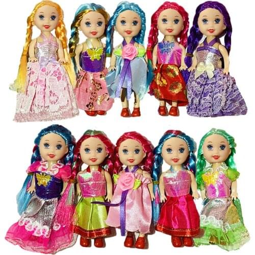 10 Pcs Kids Toys Interactive Baby Dolls Toy 3 Inch Mini Doll Girls Reborn Doll Toy Gift For Children DIY Gift Doll Accessories