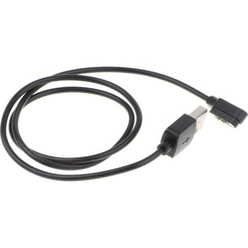 2x Replacement USB 2 Pin Portable Magnetic Charger Charging Cradle Cable for Smart Watch Black