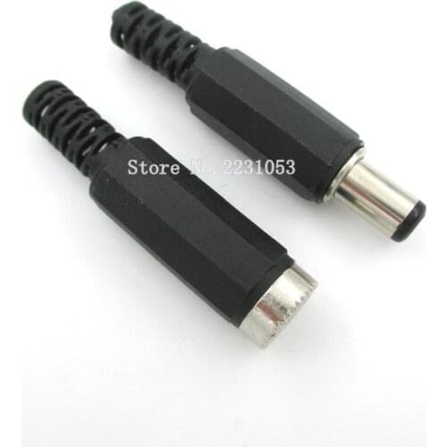 20pcs 10Pair 5.5x2.5mm DC Power Female Plug Jack + Male Plug Jack Socket Adapter Connector YX-5.5-2.5