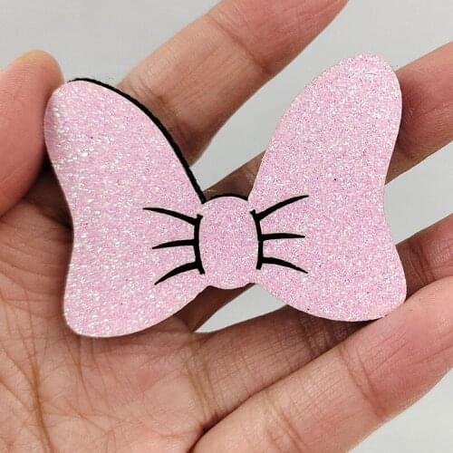 20pcs/lot Glitter Butterfly Bow Appliques for Craft Clothes Sewing Supplies DIY Hair Clip Accessories