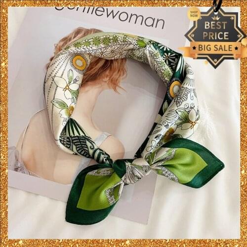 2021 New Pure Silk Woman Mulberry Silk Scarf Square Pashmina Girl Lady Kerchief Headwear Luxury Scarves Fashion Shawl Wrap Gift