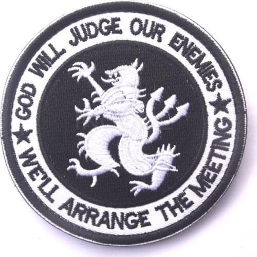 3D Embroidery Patch God Will Judge our Enemies We'll Arrange the Meeting Devgru Lion Patches Emblem Appliques Embroidered Badges