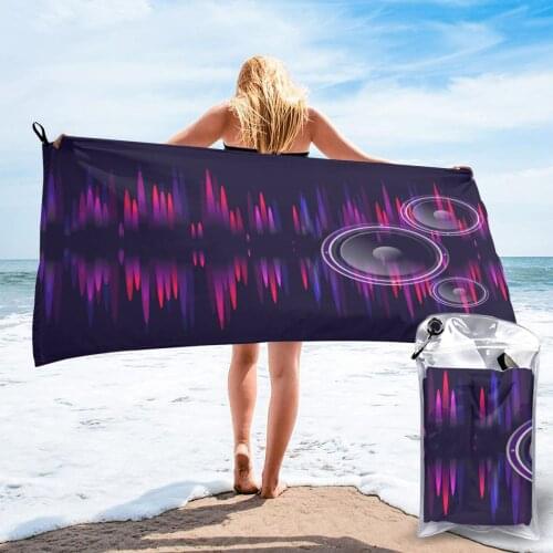 Bathing Towel Music Speakers Neon Style Bath Wearable Towel Dress Fast Drying Beach Spa Magical Nightwear Sleeping