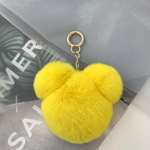 Charms Rex Rabbit Fur Keychain Women Trinkets Suspension Bags Car Key Chain Key ring Toy Gifts Jewelry Pendants