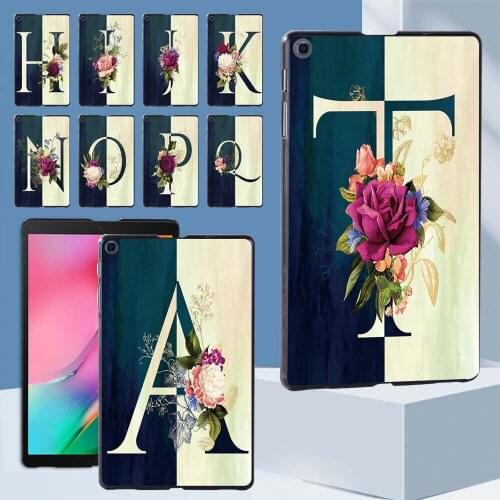 Tablet Case for Samsung Galaxy Tab A 10.1 2019 T510/T515 Letter Printed Plastic Casual Hard Shell Cover+Free Stylus