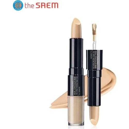 THE SAEM Cover Perfection Ideal Concealer Duo 4.2g+4.5g Korean Double-headed Concealer Stick Lasting Brighten Invisible Pores