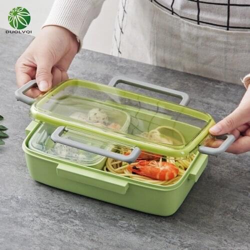 Duolvqi Japanese Style Lunch Box Bento Box Sealed Container For Food Fruits Vegetable Container Leak Proof Lunchbox comida