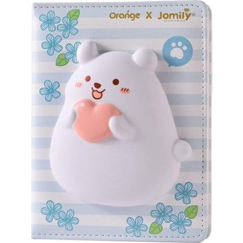 LX0B Stress Relief Notebook with Squishy Resilience Animals Kawaii Notebooks for Kids Toddler Teens Student Party Gifts